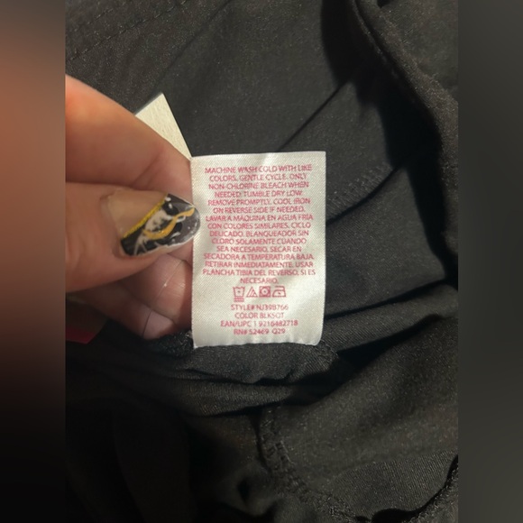 NWT No boundaries kids high rise black leggings w/ red&white stripes- size L - Picture 4 of 5